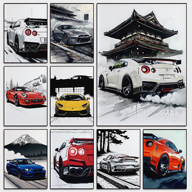 Japanese Luxury Lifestyle - Estilo japonês supercar arte da parede