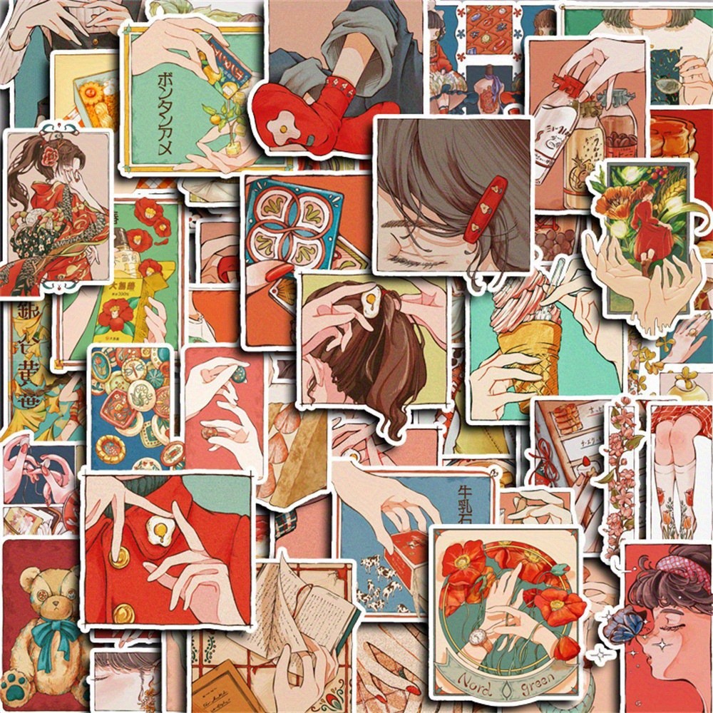 50 Adesivos Estilo Vintage Tra - Lifestyle Of Japanese avaliação e preço