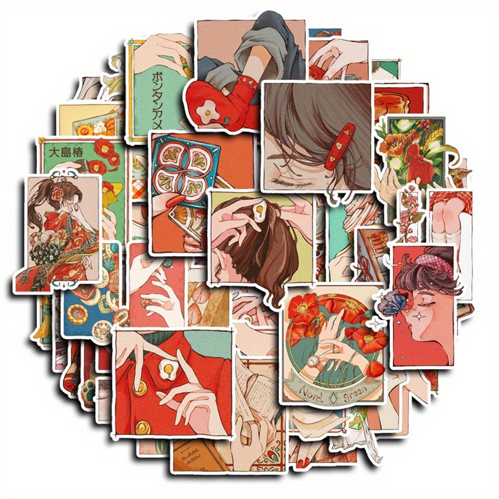 50 Adesivos Estilo Vintage Tra - Lifestyle Of Japanese avaliação e preço