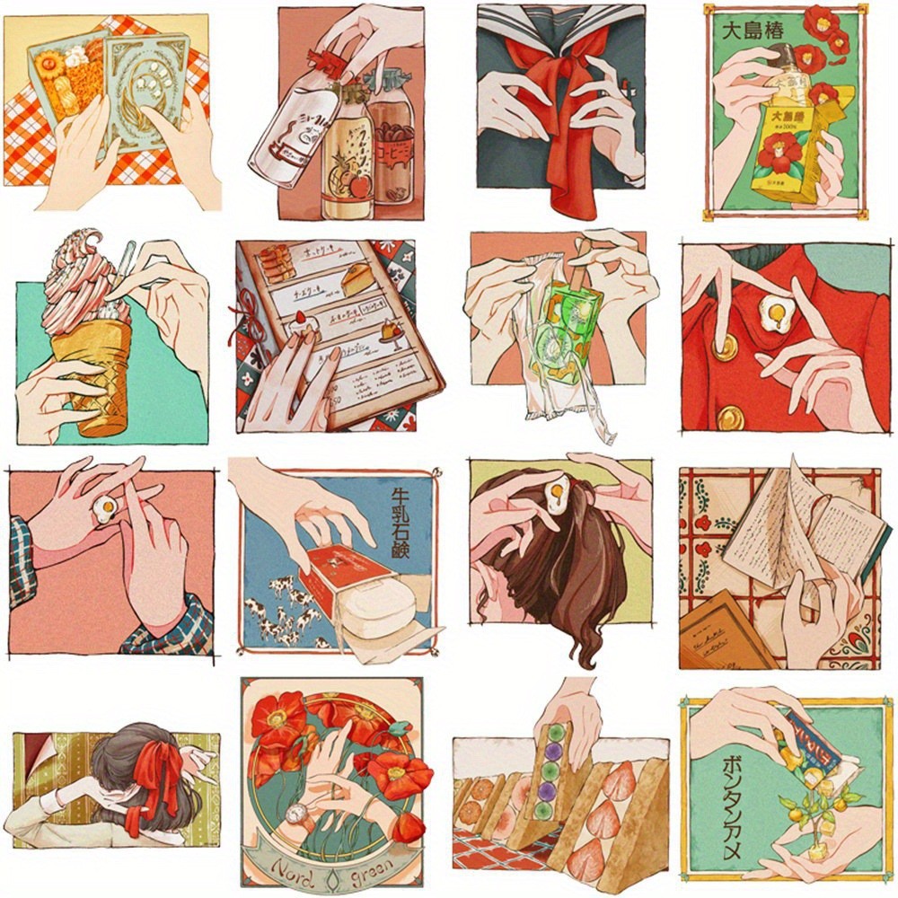 50 Adesivos Estilo Vintage Tra - Lifestyle Of Japanese avaliação e preço